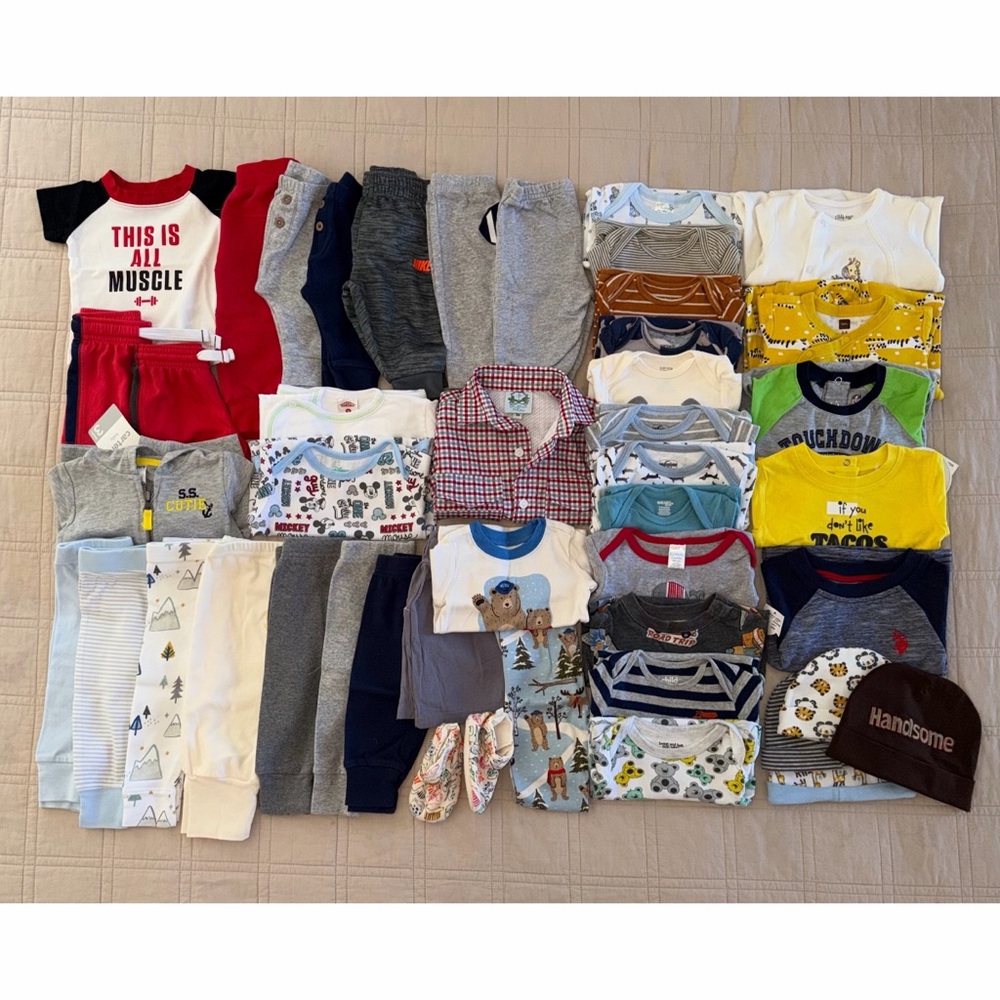 (45 Pieces) Mixed Lot Of Baby Boy Clothes 3-6 Months